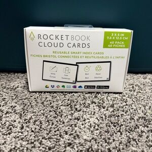 Rocketbook Cloud Cards Reusable Smart Index Cards 3x5 40 Pack w/ Pilot Frixion